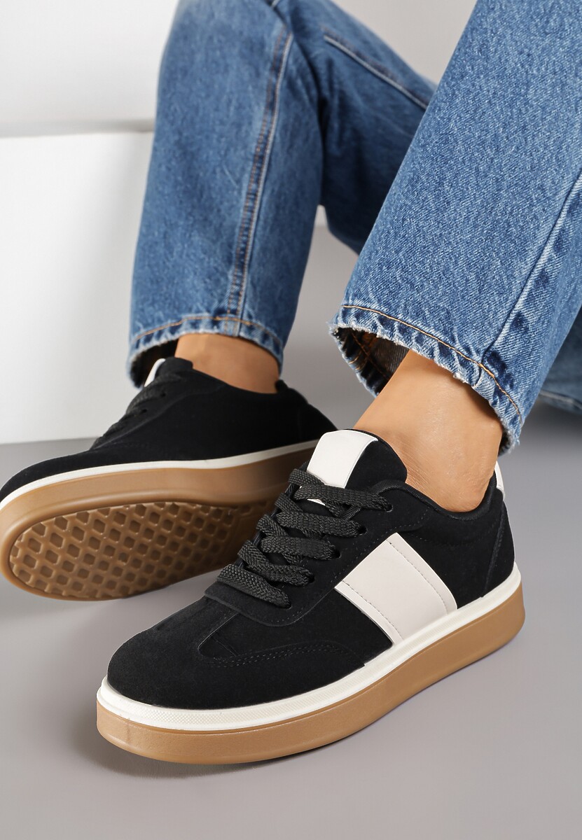Czarne Sneakersy na Kauczukowej Podeszwie Claside 3