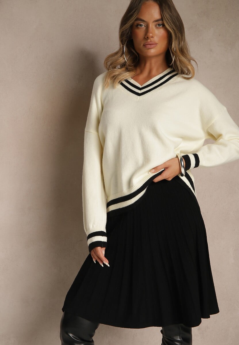 Czarna Spódnica z Kaszmirem o Rozkloszowanym Kroju High Waist Acrea 1