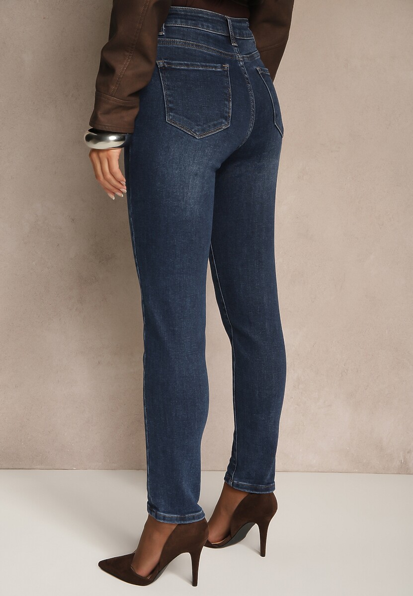 Niebieskie Jeansy o Fasonie Skinny Regular Waist Razella 3