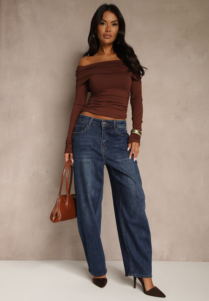 Niebieskie Jeansy High Waist Barrel Fit Salisette 2