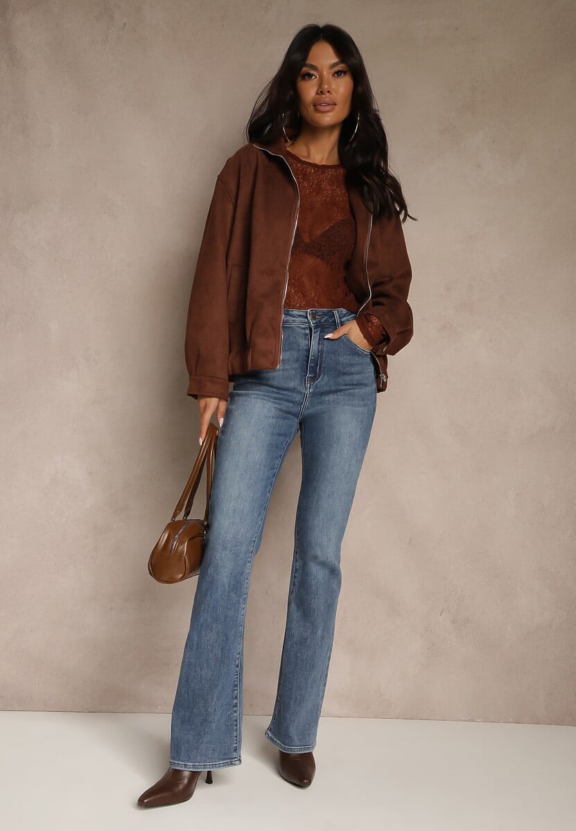 Niebieskie Jeansy Dzwony High Waist Lavea 1