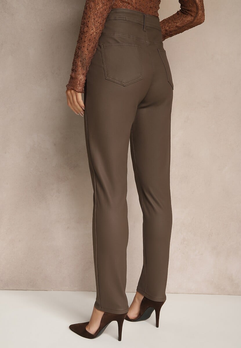 Brązowe Spodnie Skinny Zangi 3