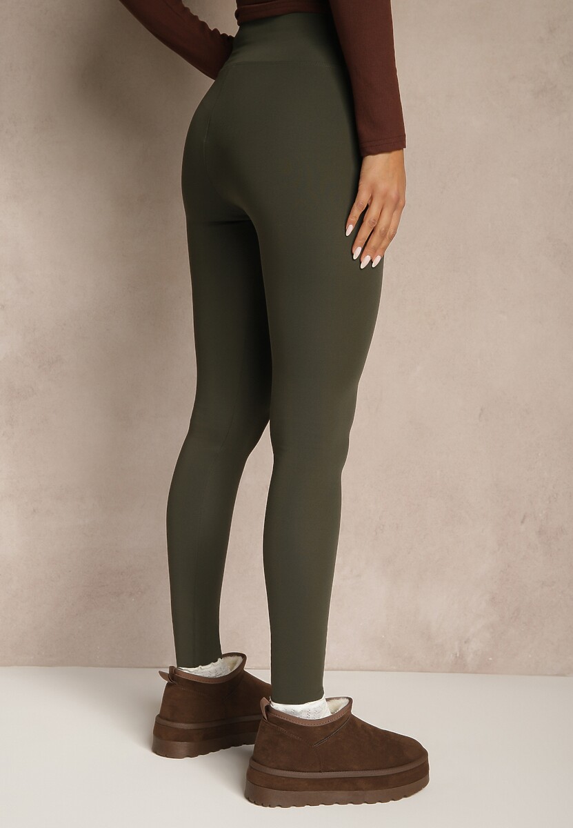 Ciemnozielone Legginsy Casual Regualr Waist Ralinsa 3
