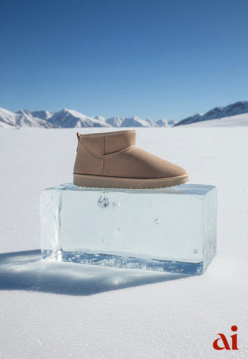 Ciemnobeżowe Śniegowce z Niską Cholewką Retira 1