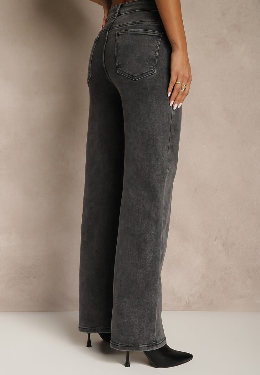 Szare Jeansy Wide Leg High Waist Mevandria 3