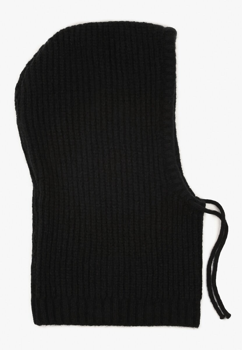 Czarna Czapka Balaclava z Wełną i Ściągaczami Linobra 1