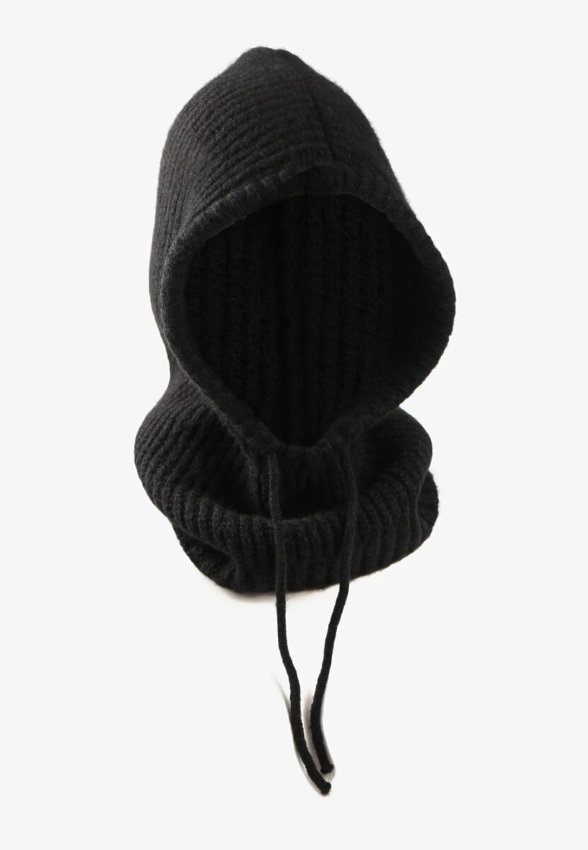 Czarna Czapka Balaclava z Wełną i Ściągaczami Linobra 2