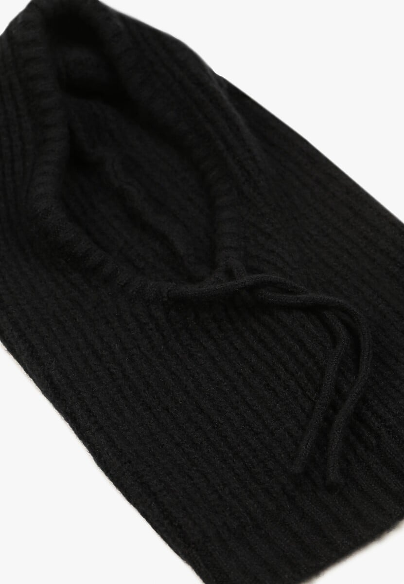 Czarna Czapka Balaclava z Wełną i Ściągaczami Linobra 3