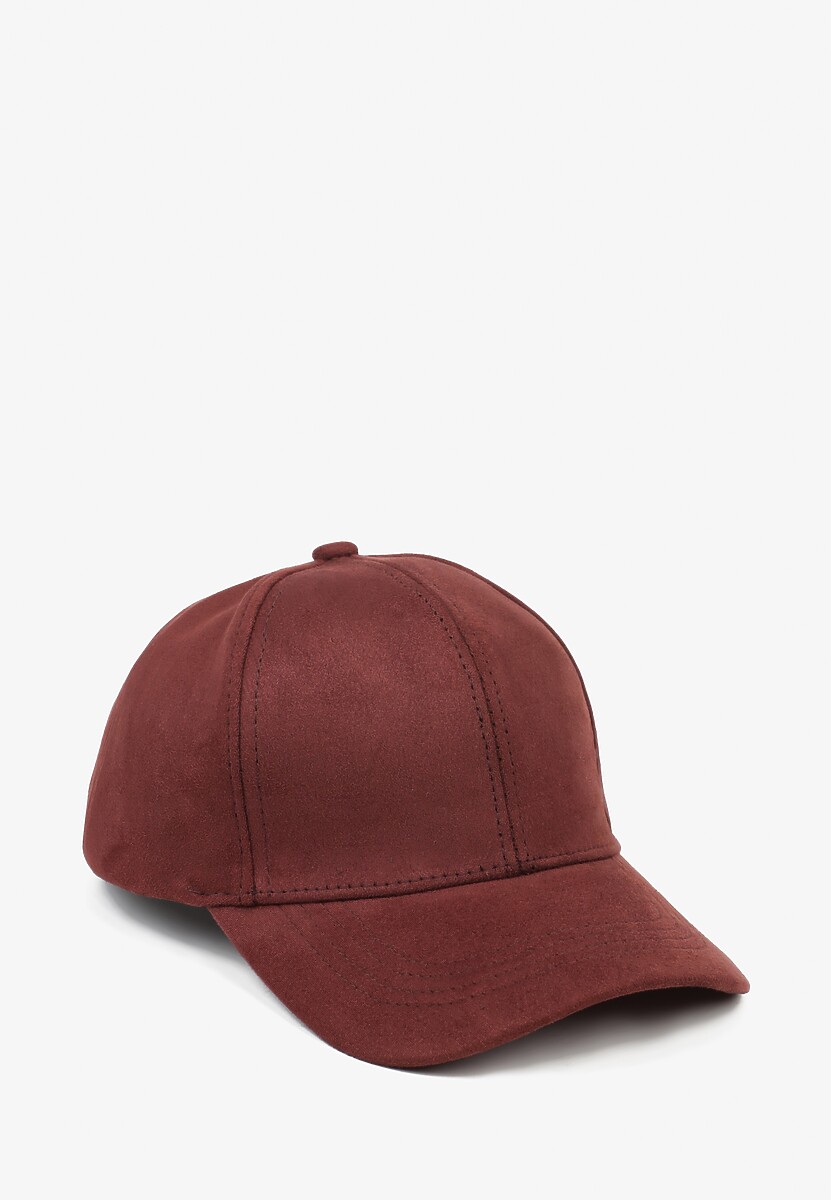 Bordowa Casualowa Czapka z Daszkiem Tuslena 1
