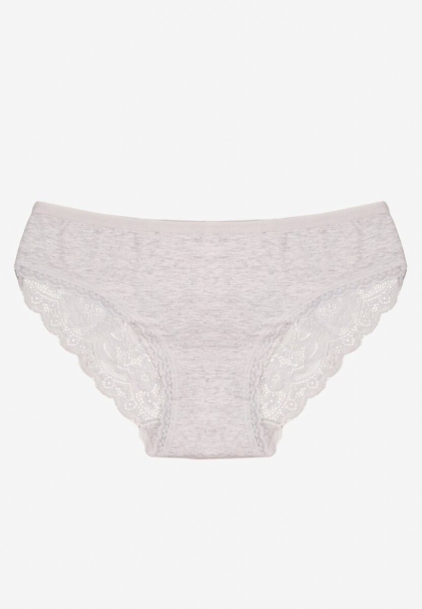Jasnoszare Majtki Figi z Koronkowymi Wstawkami Amiora 1