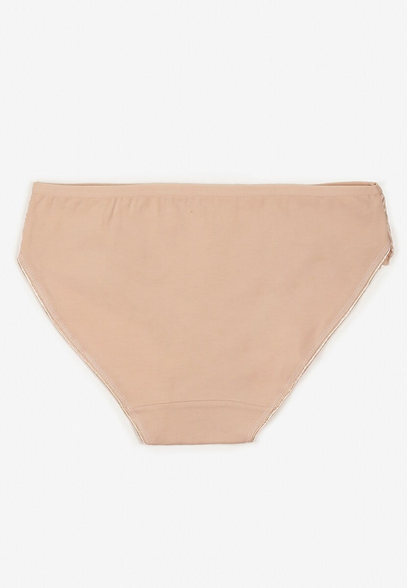 Beżowe Bawełniane Majtki Figi o Klasycznym Fasonie Venalice 2