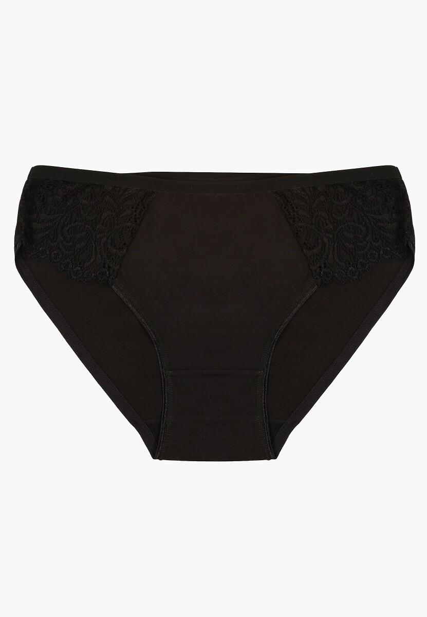 Czarne Bawełniane Majtki Figi o Klasycznym Fasonie Venalice 1
