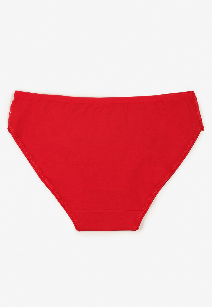 Czerwone Bawełniane Majtki Figi o Klasycznym Fasonie Venalice 2
