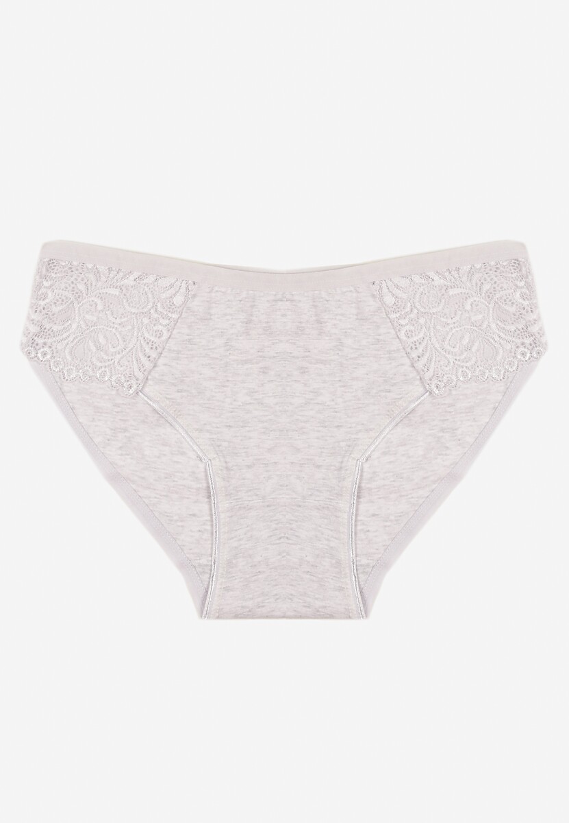 Jasnoszare Bawełniane Majtki Figi o Klasycznym Fasonie Venalice 1