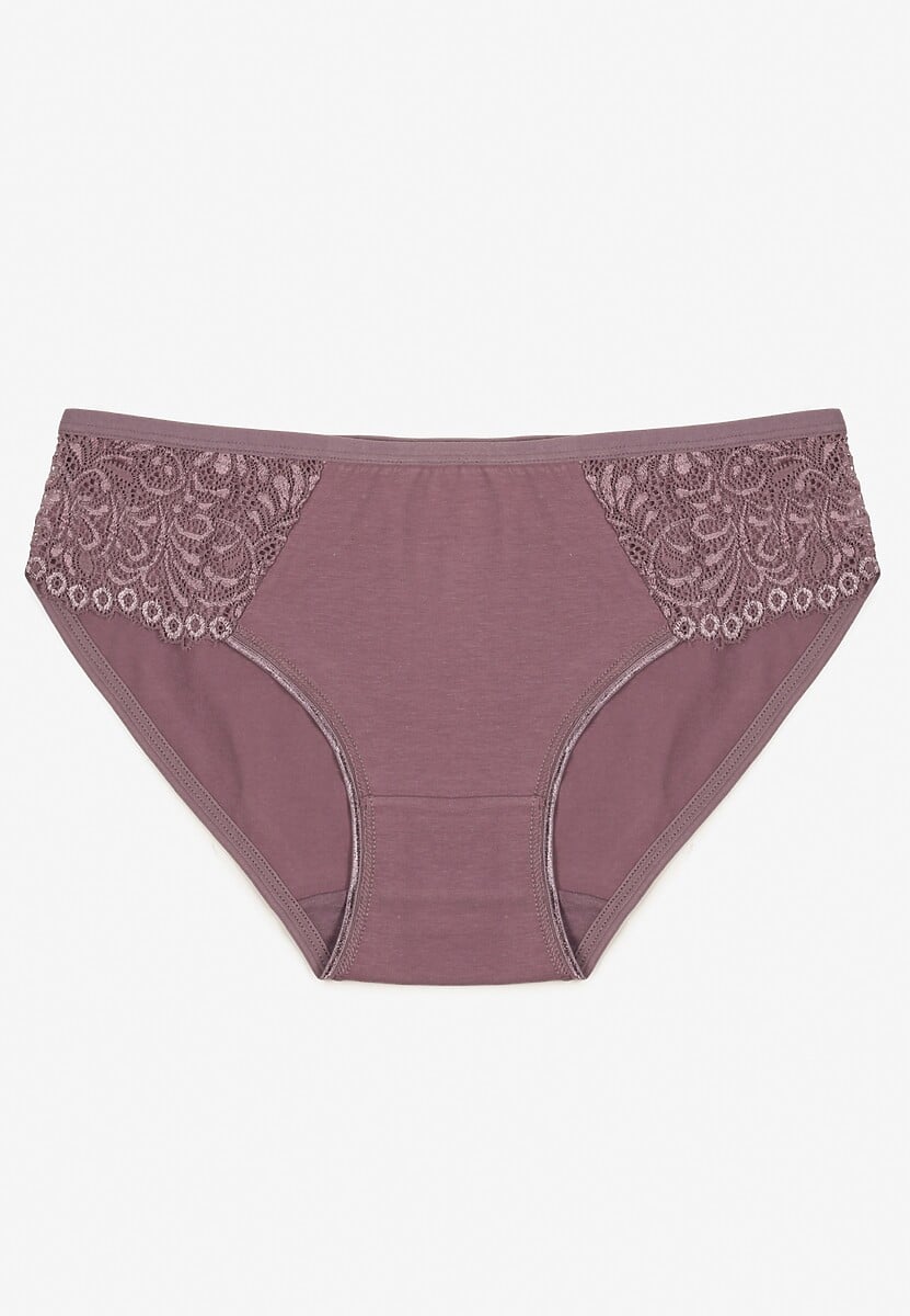 Fioletowe Bawełniane Majtki Figi o Klasycznym Fasonie Venalice 1