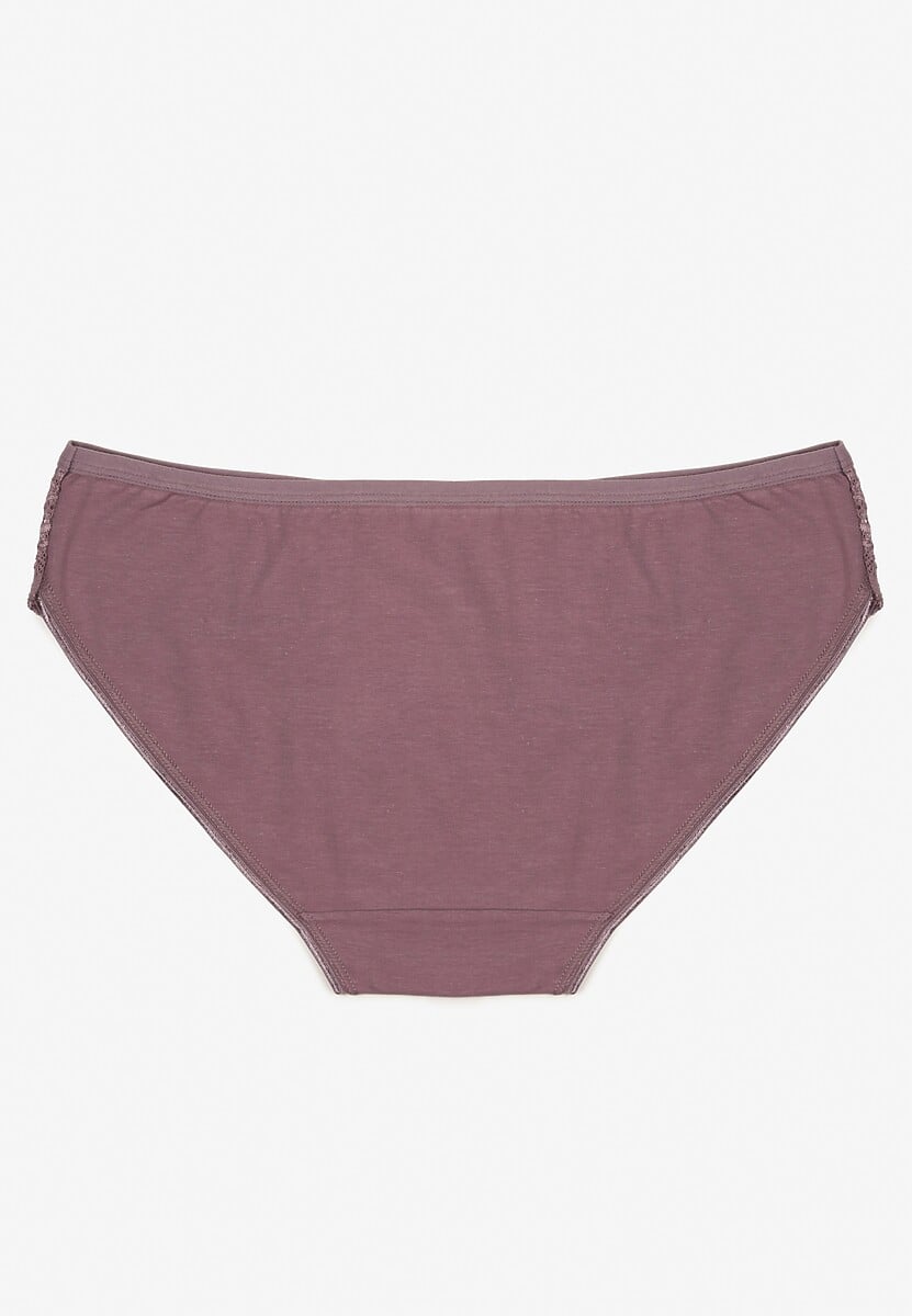 Fioletowe Bawełniane Majtki Figi o Klasycznym Fasonie Venalice 2