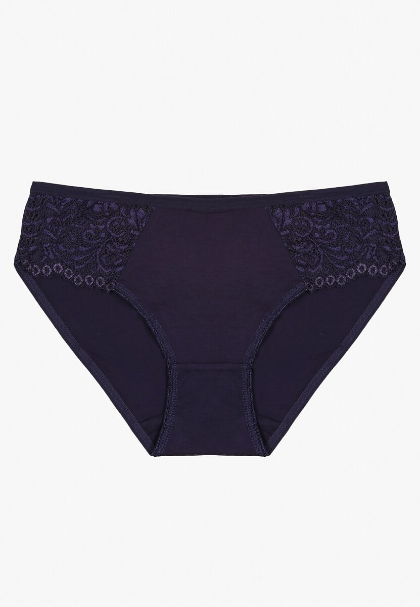 Granatowe Bawełniane Majtki Figi o Klasycznym Fasonie Venalice 1