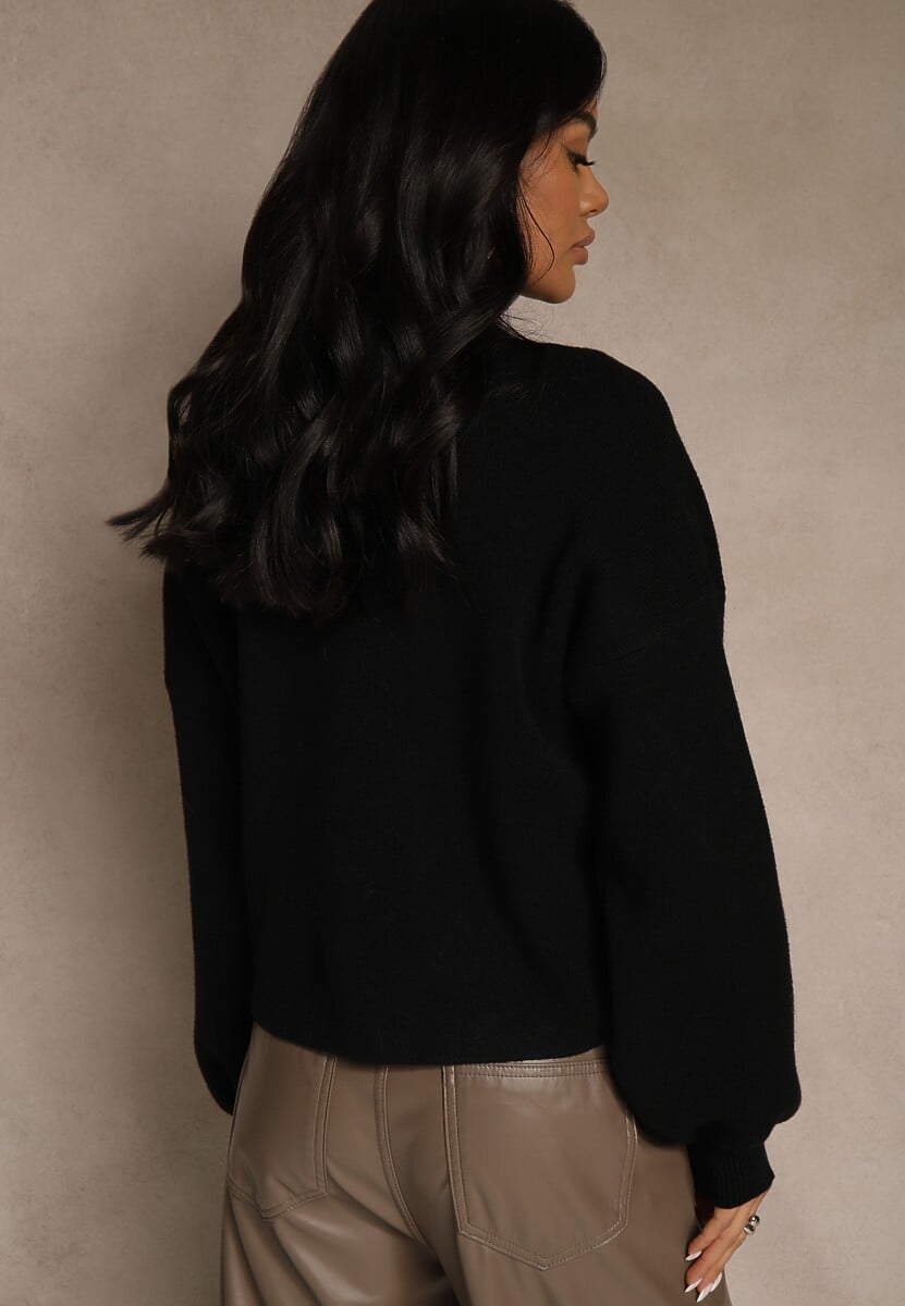 Czarny Golf Ozdobiony Ściągaczami Wedena 3