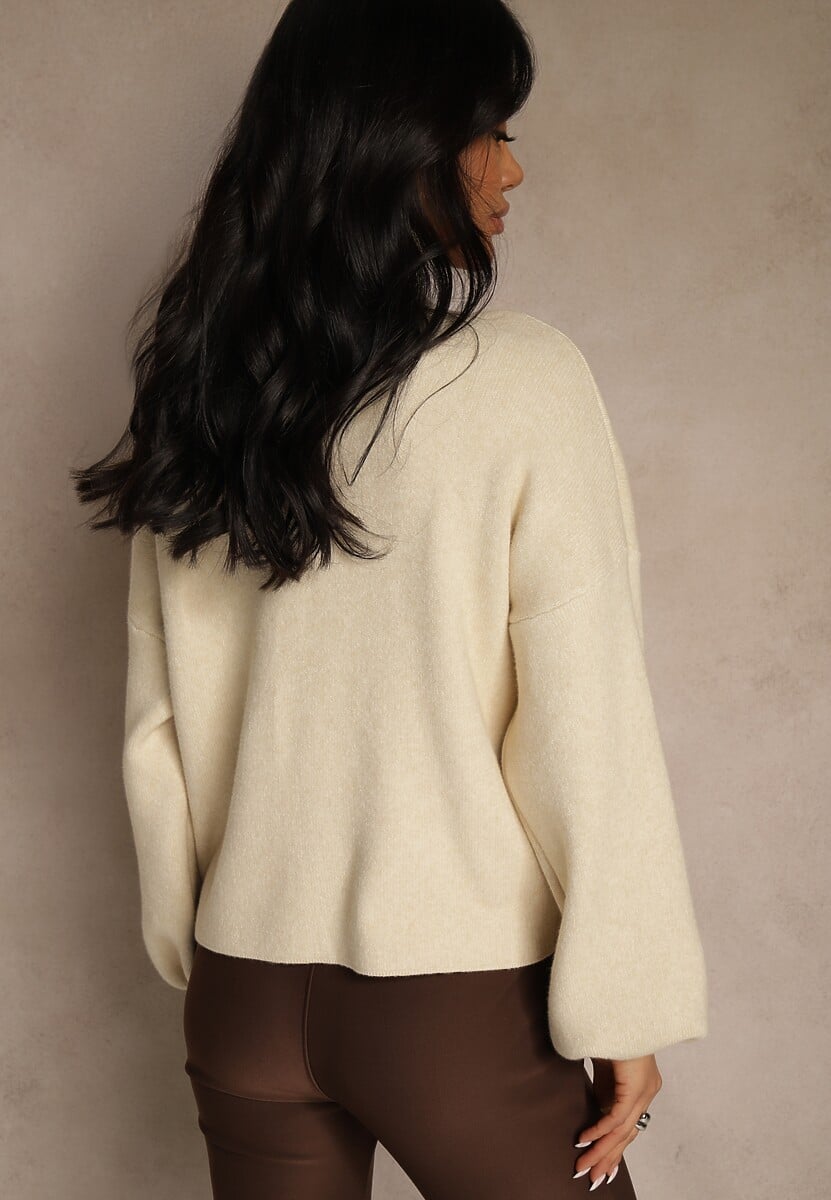 Jasnobeżowy Golf Ozdobiony Ściągaczami Wedena 3