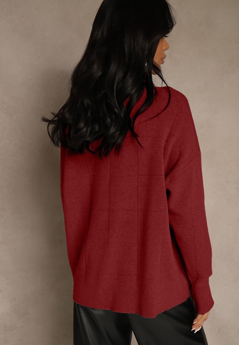 Bordowy Casualowy Golf Tusara 3