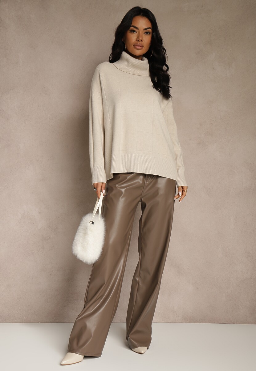 Beżowy Casualowy Golf Tusara 2