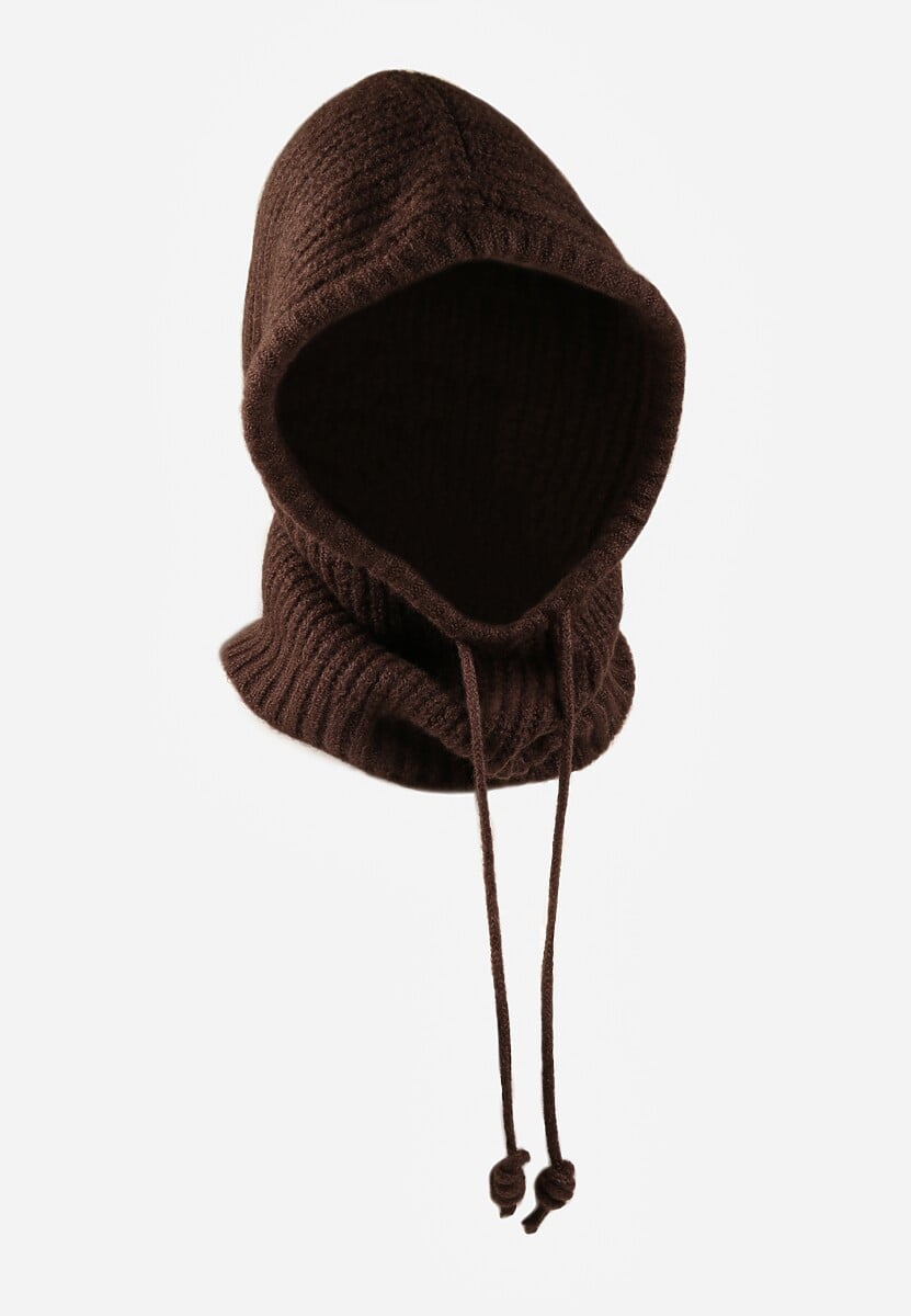 Brązowa Czapka Balaclava z Wełną i Ściągaczami Linobra 1