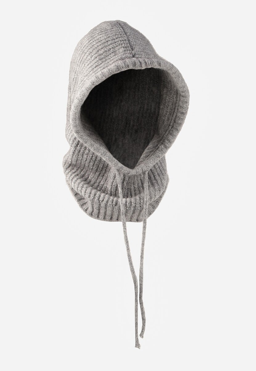 Szara Czapka Balaclava z Wełną i Ściągaczami Linobra 1