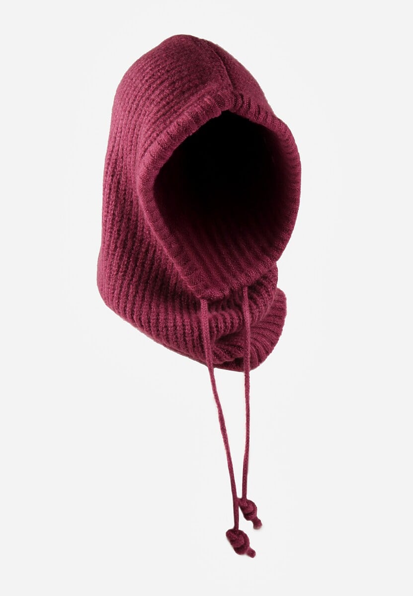 Czerwona Czapka Balaclava z Wełną i Ściągaczami Linobra 1