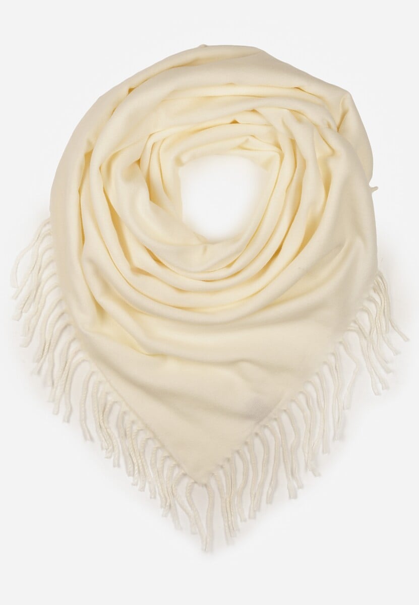 Jasnobeżowy Klasyczny Szalik Zakończony Frędzlami Vetiele 1