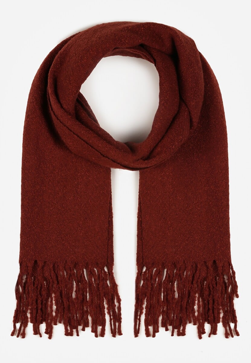 Bordowy Gładki Szalik z Frędzlami Vetimare 1