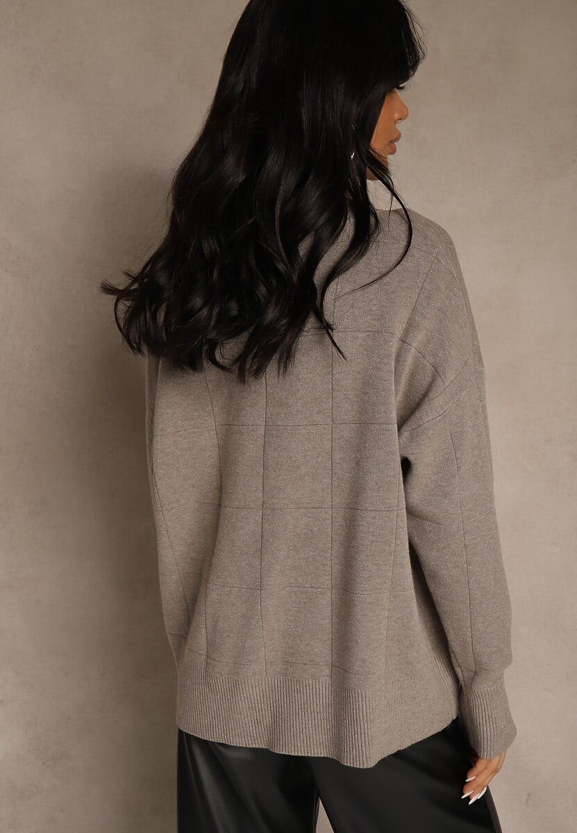 Pulover pe gât Bej 3