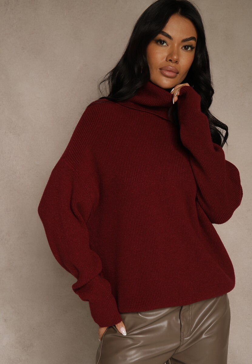 Pulover pe gât Bordo 1