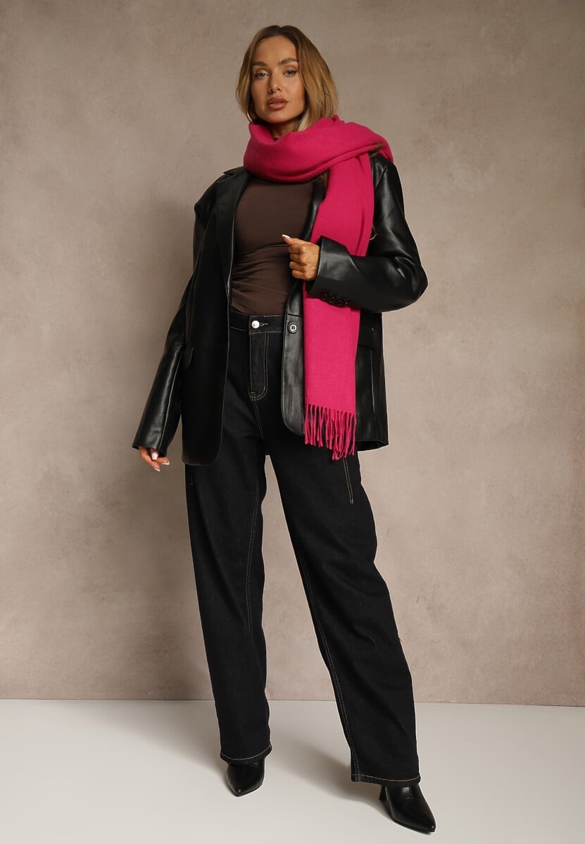 Fuksjowy Szalik z Wiskozą Bawełną i Frędzlami Siathlin 2