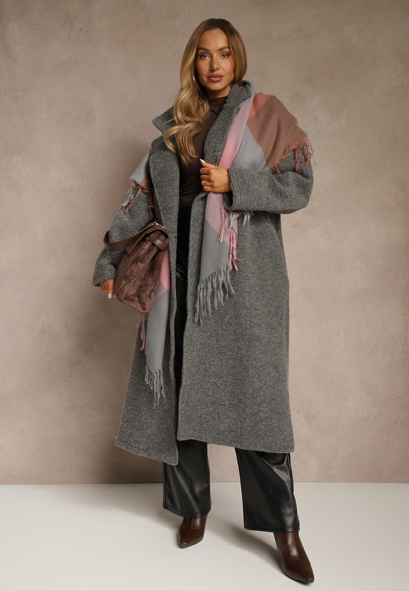 Fular Roz cu bleumarin 2