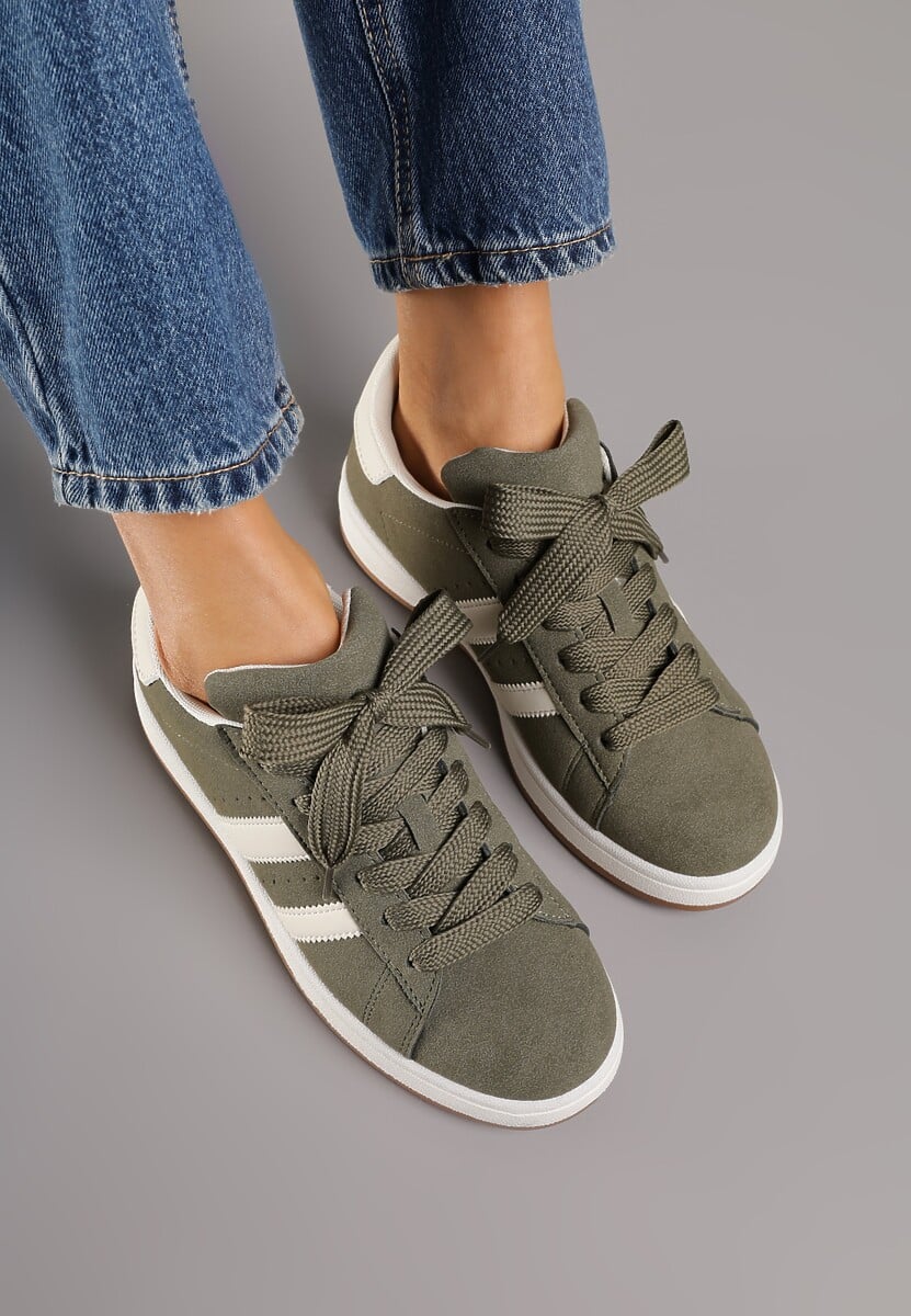 Zielone Sneakersy Ozdobione Paskami Dolirenna 3