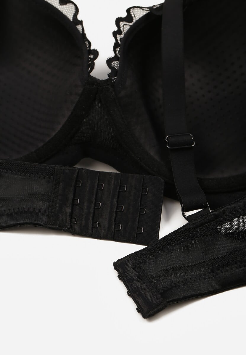 Czarny Biustonosz Ozdobiony Koronką i Kokardkami Sellene 2