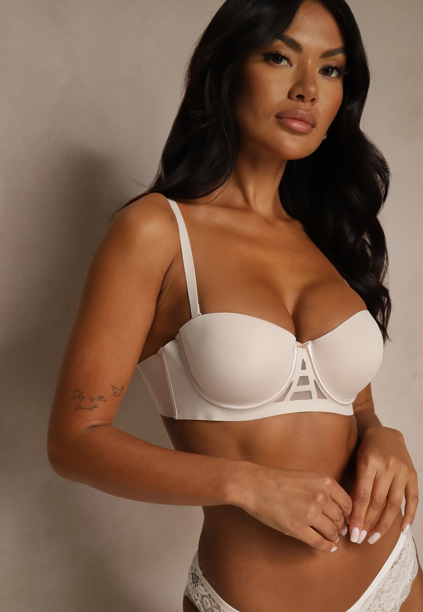 Beżowy Klasyczny Biustonosz Typu Balkonetka Doriesana 1