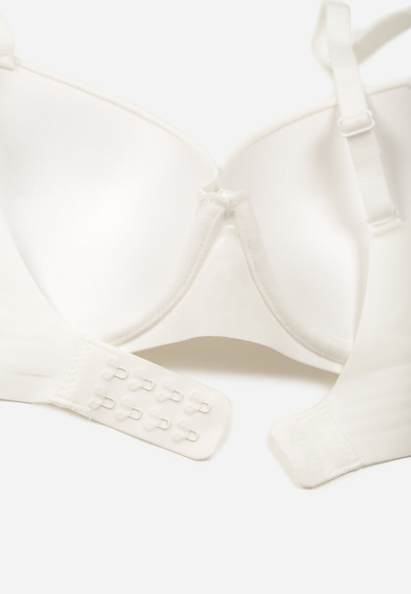 Biały Gładki Biustonosz o Klasycznym Fasonie Amanei 2