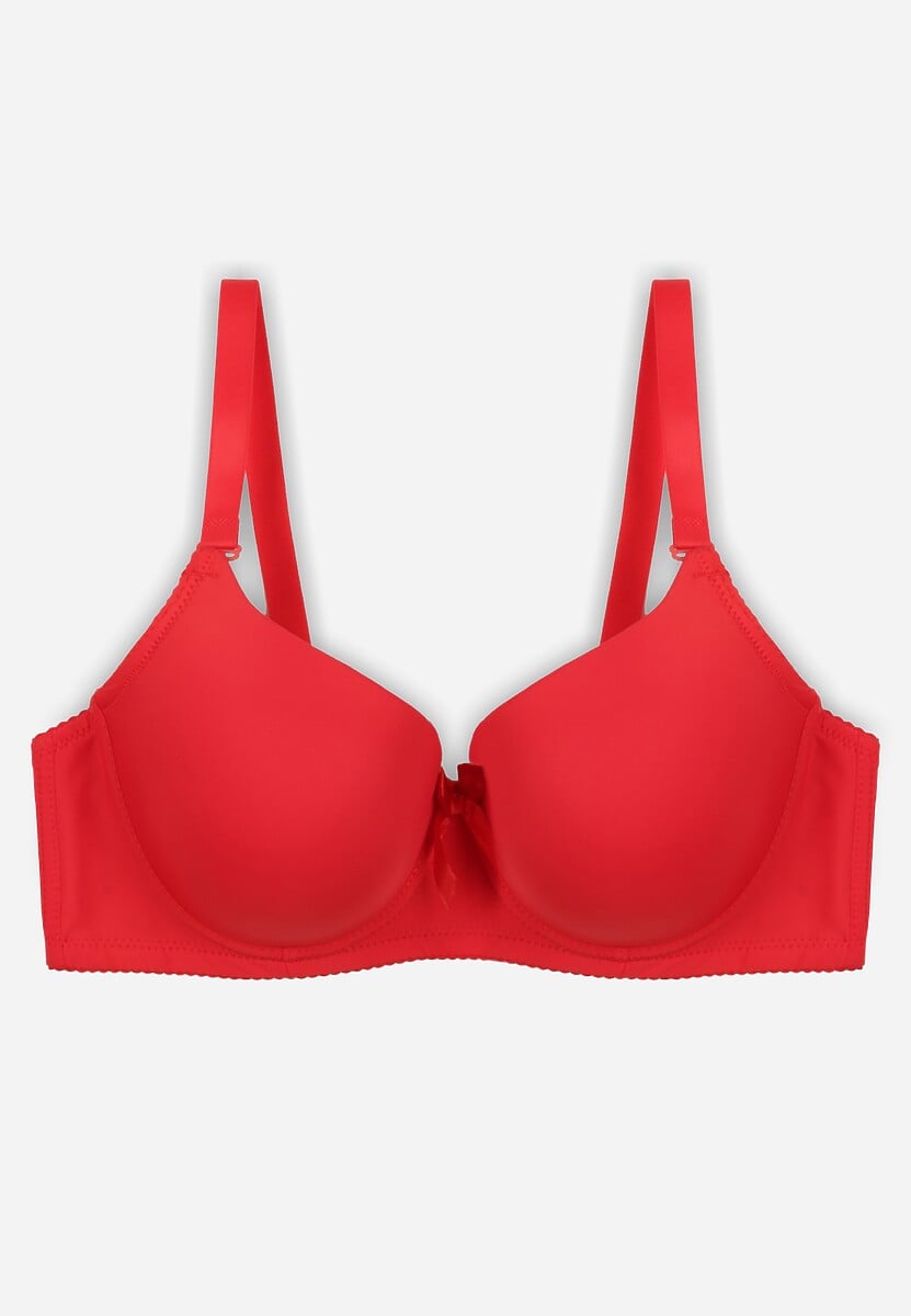 Czerwony Biustonosz o Gładkim Wykończeniu z Kokardką Phiphise 1