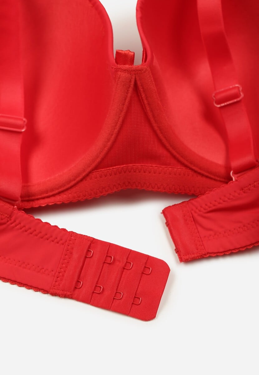 Czerwony Biustonosz o Gładkim Wykończeniu z Kokardką Phiphise 2