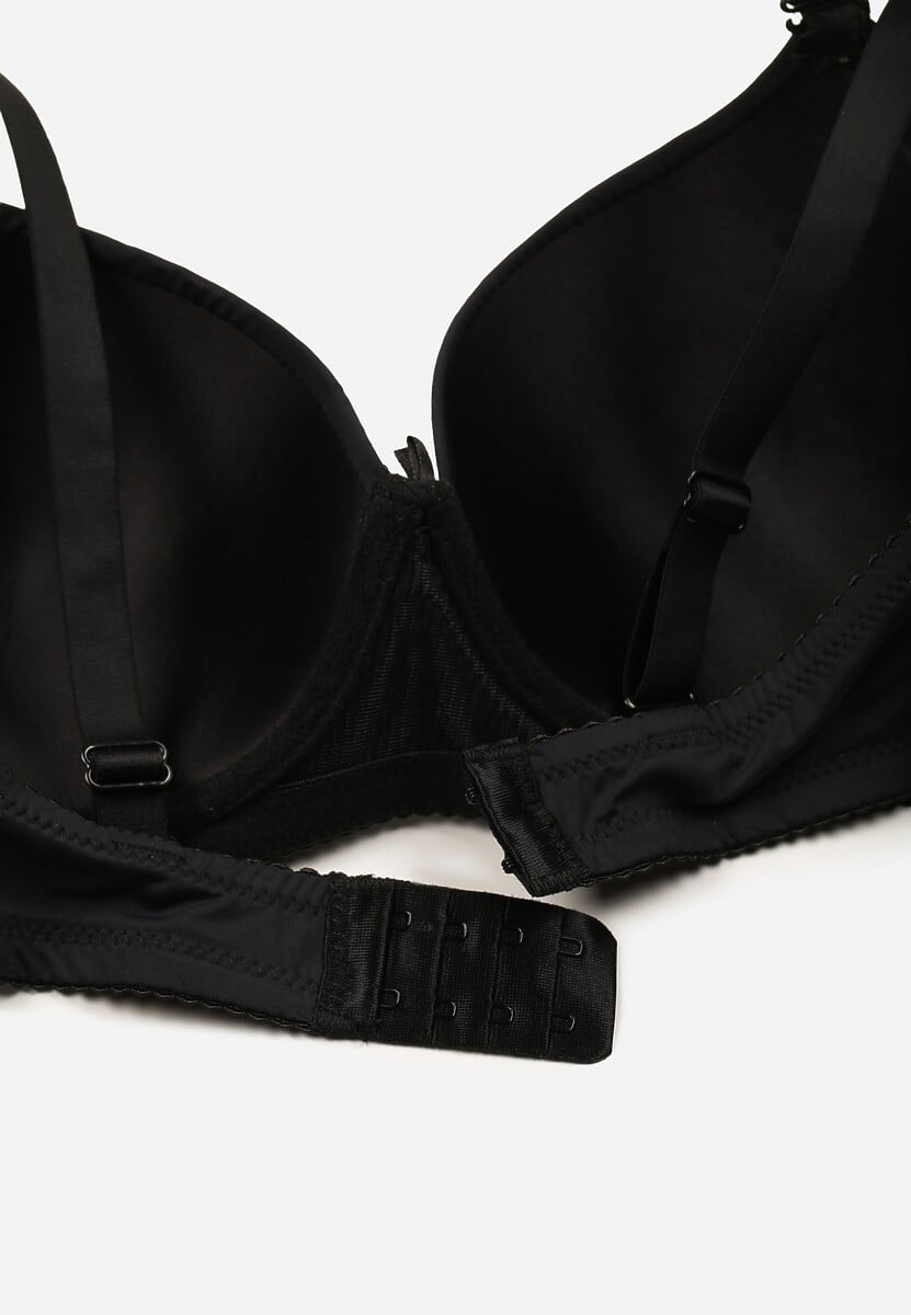 Czarny Biustonosz o Gładkim Wykończeniu z Kokardką Phiphise 2