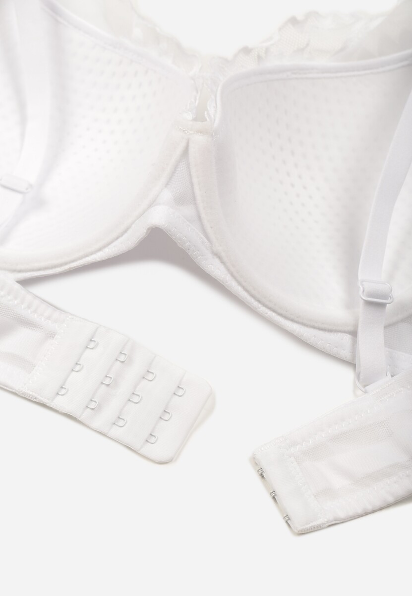 Biały Biustonosz Zdobiony Koronką i Kokardami Morgavia 2