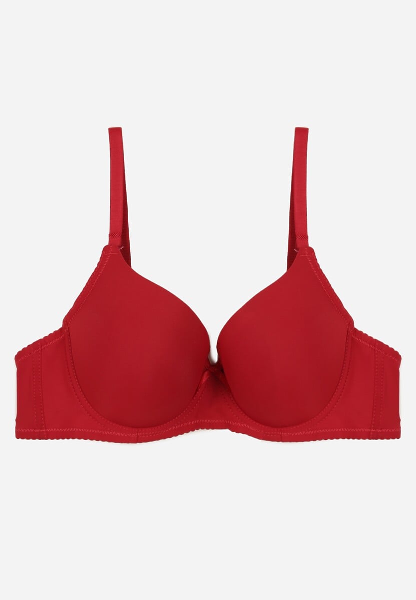 Bordowy Gładki Biustonosz o Klasycznym Fasonie Arriethia 1