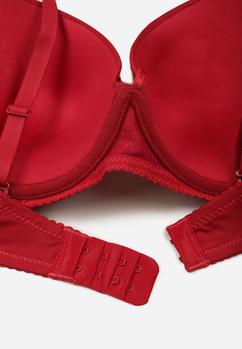 Bordowy Gładki Biustonosz o Klasycznym Fasonie Arriethia 2