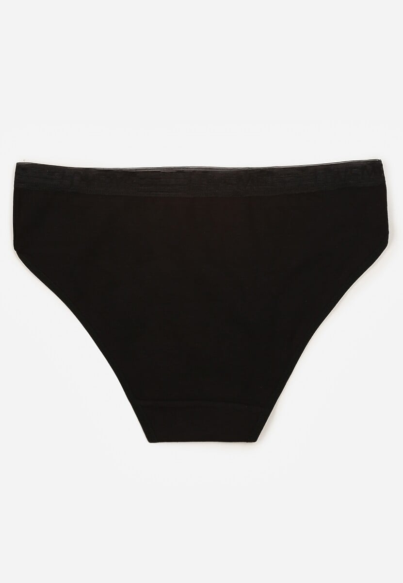 Czarne Majtki Figi z Bawełny z Napisem Love Adririn 2