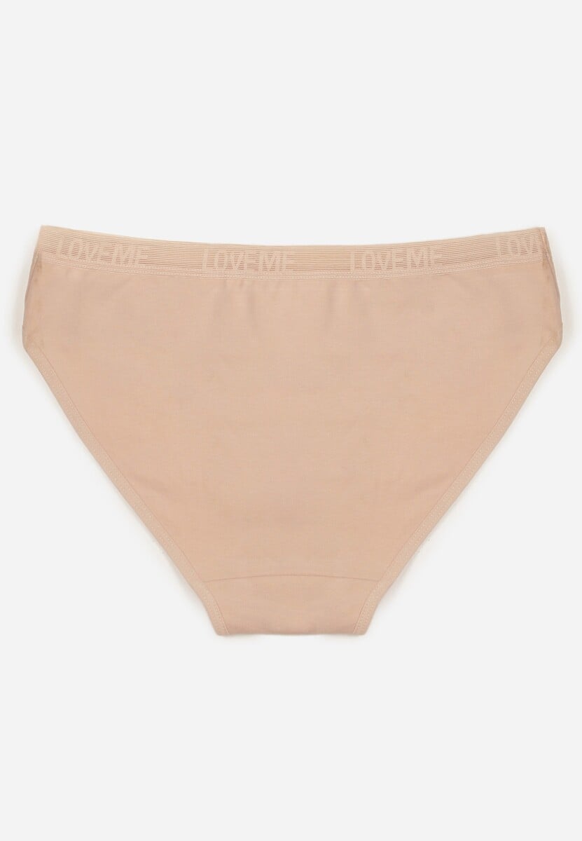 Beżowe Majtki Figi z Bawełny z Napisem Love Adririn 2