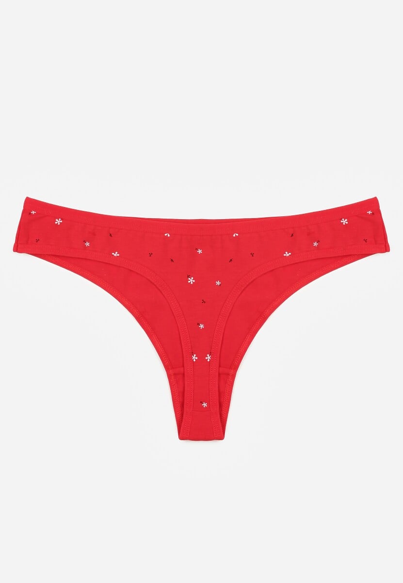 Czerwone Majtki Strongi z Drobnym Nadrukiem z Bawełną Clymeine 2