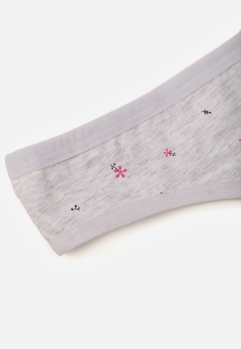 Jasnoszare Majtki Strongi z Drobnym Nadrukiem z Bawełną Clymeine 3