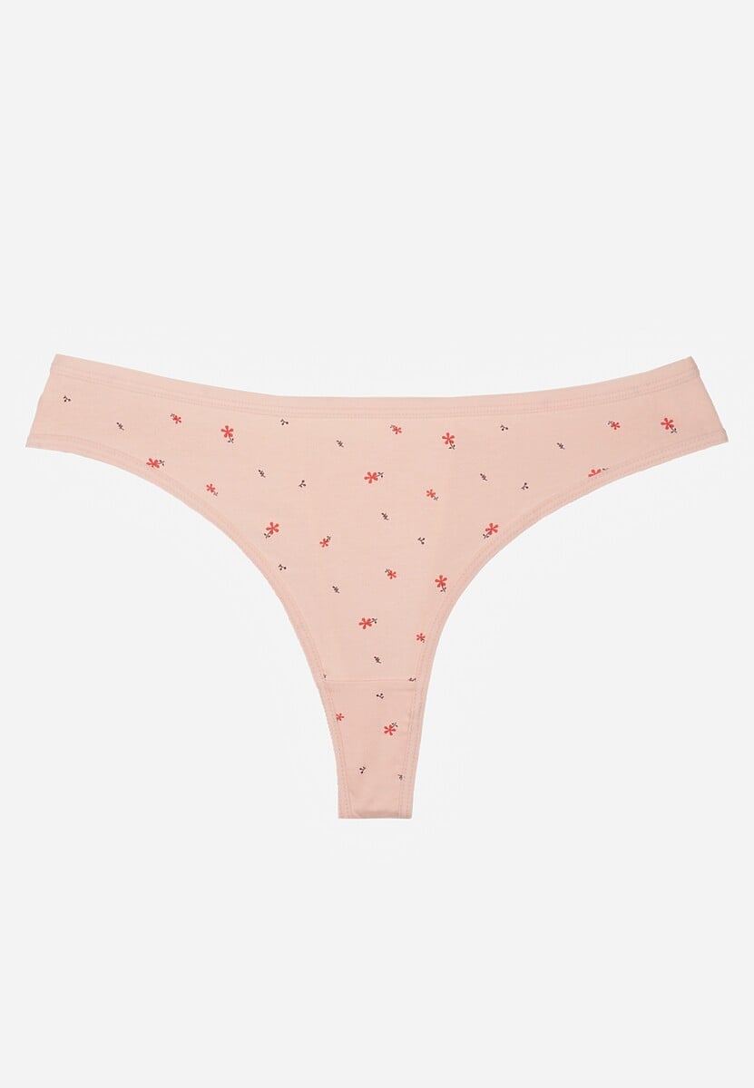 Jasnoróżowe Majtki Strongi z Drobnym Nadrukiem z Bawełną Clymeine 1