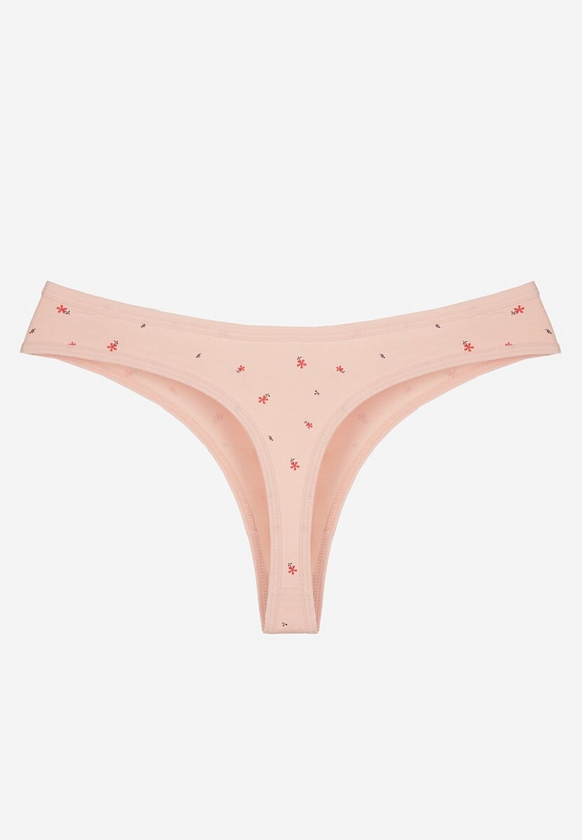 Jasnoróżowe Majtki Strongi z Drobnym Nadrukiem z Bawełną Clymeine 2